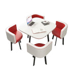 ArvionFurn Reception Table & 4 Chairs Set, Modern Round Meeting Table & Seating for Offices