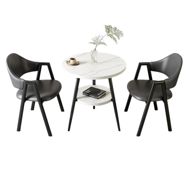 ArvionFurn Round Table & Chairs Set for Cafés, Offices & Home Spaces, Multiple Colors Available