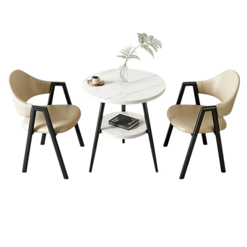 ArvionFurn Round Table & Chairs Set for Cafés, Offices & Home Spaces, Multiple Colors Available