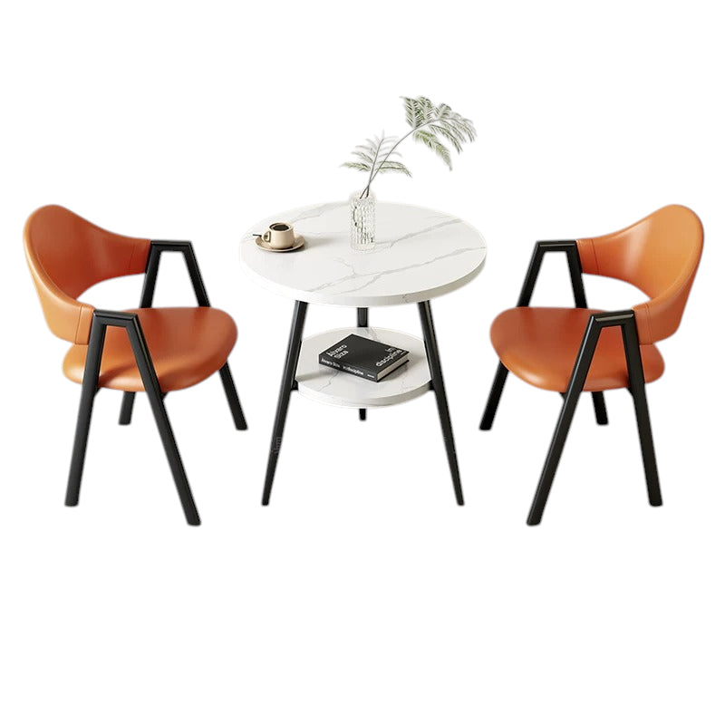 ArvionFurn Round Table & Chairs Set for Cafés, Offices & Home Spaces, Multiple Colors Available