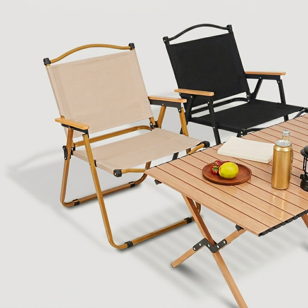 Portable Folding Camping Chair Outdoor Chair with Folding Table Set | ArvionFurn