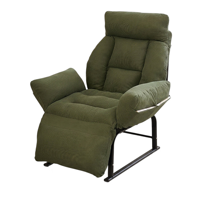 ArvionFurn Lazy Sofa Chair with Casters, Soft Plush Fabric and High Resilience Foam Support