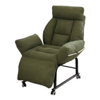 ArvionFurn Lazy Sofa Chair with Casters, Soft Plush Fabric and High Resilience Foam Support