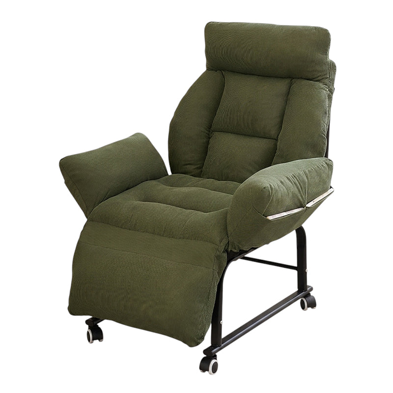ArvionFurn Lazy Sofa Chair with Casters, Soft Plush Fabric and High Resilience Foam Support