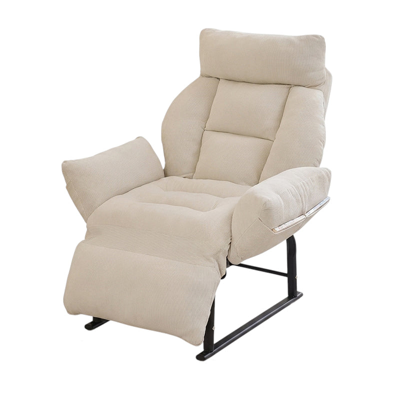 ArvionFurn Lazy Sofa Chair with Casters, Soft Plush Fabric and High Resilience Foam Support