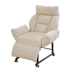 ArvionFurn Lazy Sofa Chair with Casters, Soft Plush Fabric and High Resilience Foam Support
