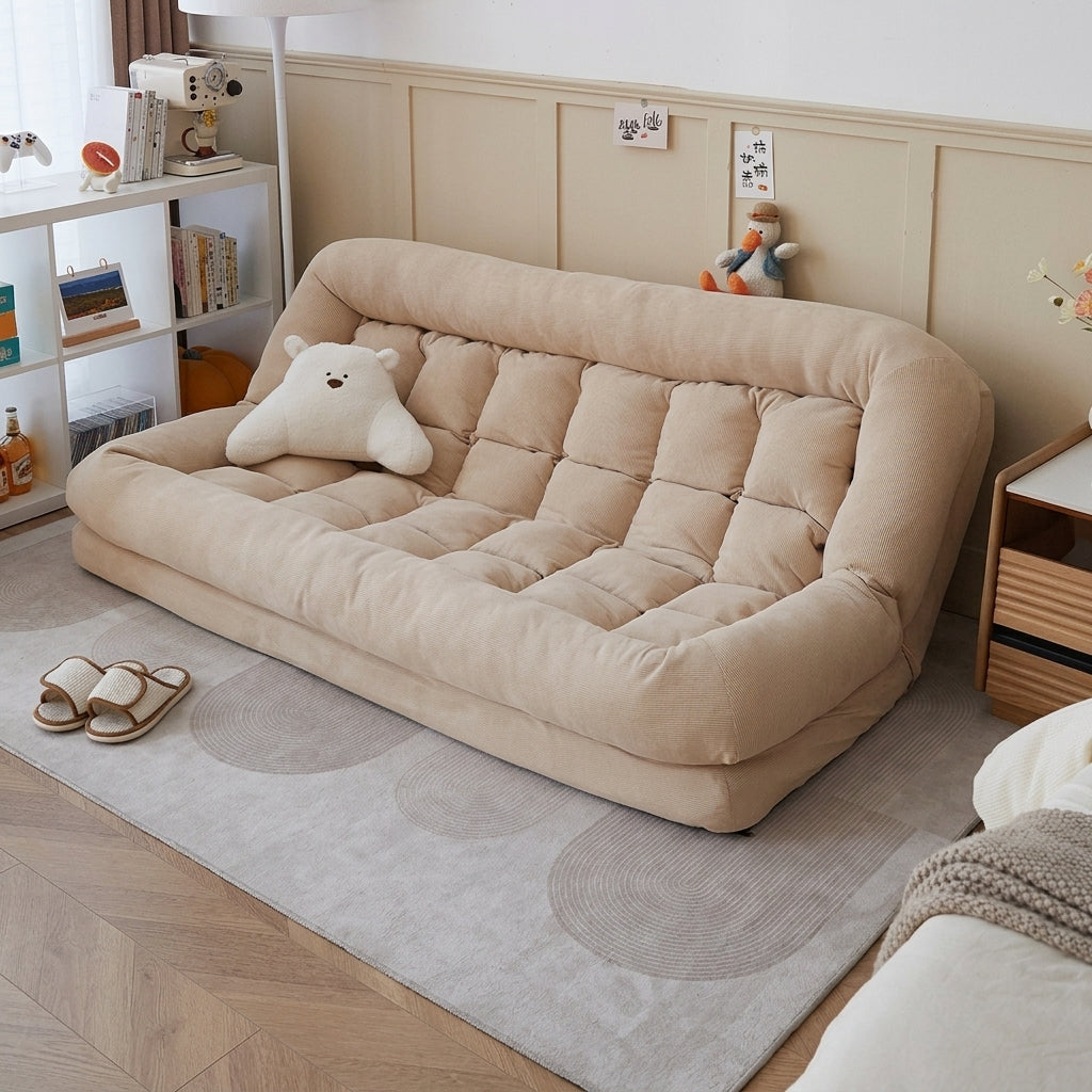 ArvionFurn Convertible Sofa Bed with Adjustable Backrest, Removable Cover and High Resilience Foam
