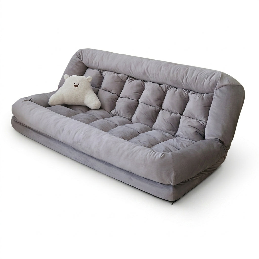 ArvionFurn Convertible Sofa Bed with Adjustable Backrest, Removable Cover and High Resilience Foam
