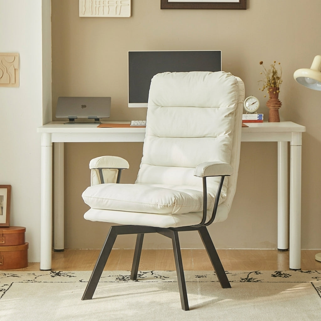 ArvionFurn Ergonomic Office Chair with Cat Scratch Resistant Leather, 360° Swivel and Full Body Support