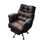 Ergonomic Reclining Office Chair with Footrest, 360° Swivel and Cat Scratch Resistant Leather