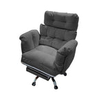 Ergonomic Reclining Office Chair with Footrest, 360° Swivel and Cat Scratch Resistant Leather