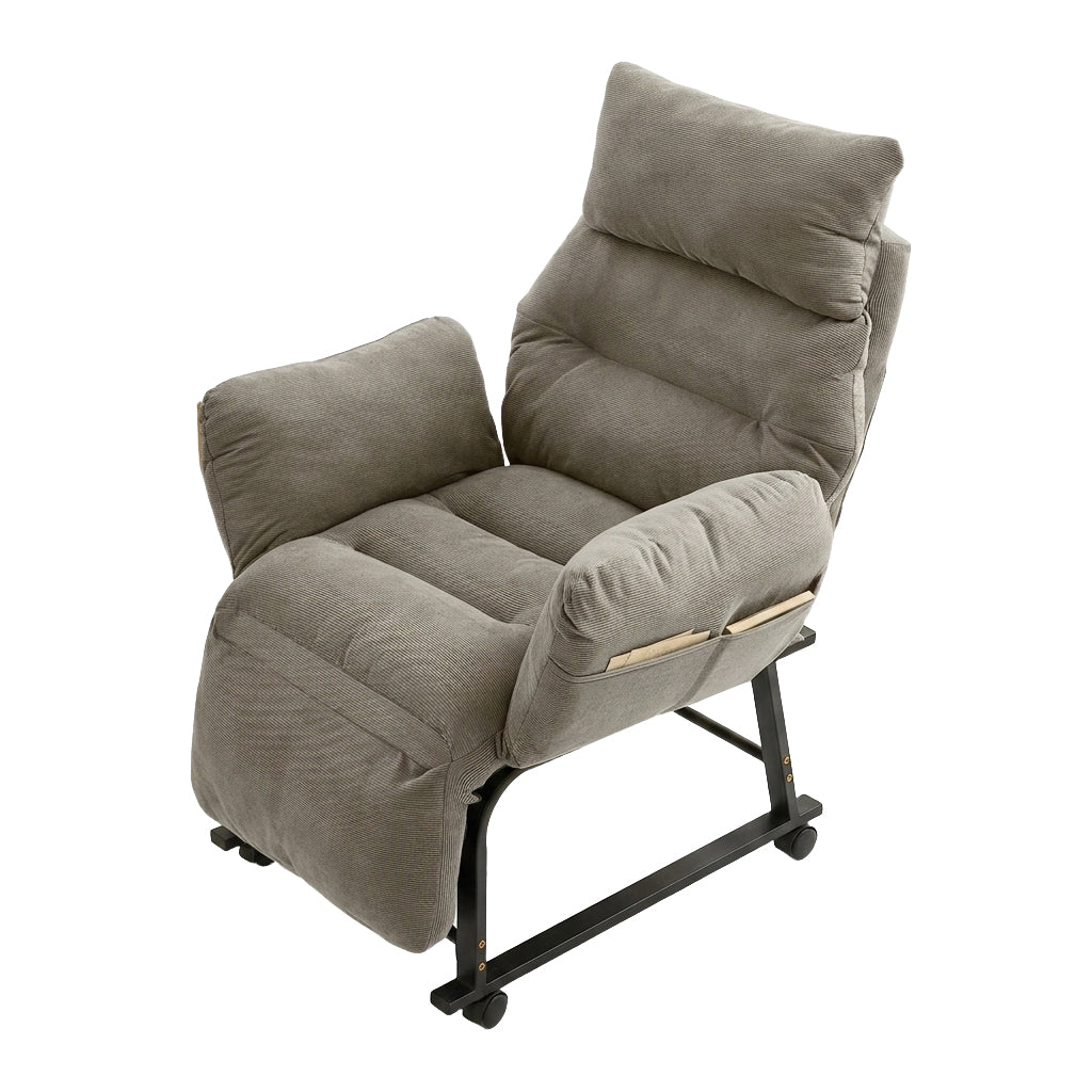 Foldable Recliner Chair with Footrest Office Lazy Sofa Bed Chair