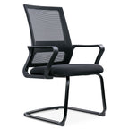 ArvionFurn Modern Mesh Office Chair - Sled Base, Fixed Armrests, Foam Seat | Includes 2 Bar Chairs