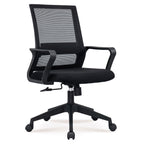 ArvionFurn Modern Mesh Office Chair - Sled Base, Fixed Armrests, Foam Seat | Includes 2 Bar Chairs
