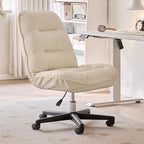 ArvionFurn Armless Office Chair with High-Resilience Foam, Stain-Resistant Fabric & Nylon Base