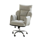 Lounge Computer Chair with Ottoman, Tech Fabric or Scratch-Resistant Faux Leather, Gray & White