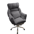 ArvionFurn Reclining Lounge Chair with Ottoman & Cushion, Gray or Beige, for Home & Bedroom