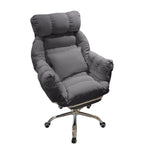 ArvionFurn Reclining Lounge Chair with Ottoman & Cushion, Gray or Beige, for Home & Bedroom