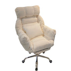 ArvionFurn Reclining Lounge Chair with Ottoman & Cushion, Gray or Beige, for Home & Bedroom