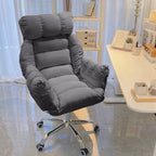 ArvionFurn Reclining Lounge Chair with Ottoman & Cushion, Gray or Beige, for Home & Bedroom