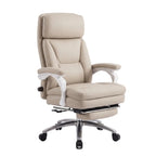 Ergonomic Reclining Office Chair with Adjustable Headrest Leather