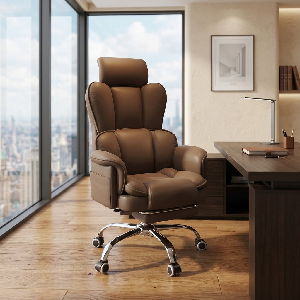 Ergonomic Computer Chair Scratch Resistant Faux Leather Latex Foam Gaming Chair