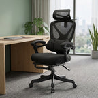 Ergonomic Reclining Computer Chair Adjustable Office Gaming Chair Optional Footrest