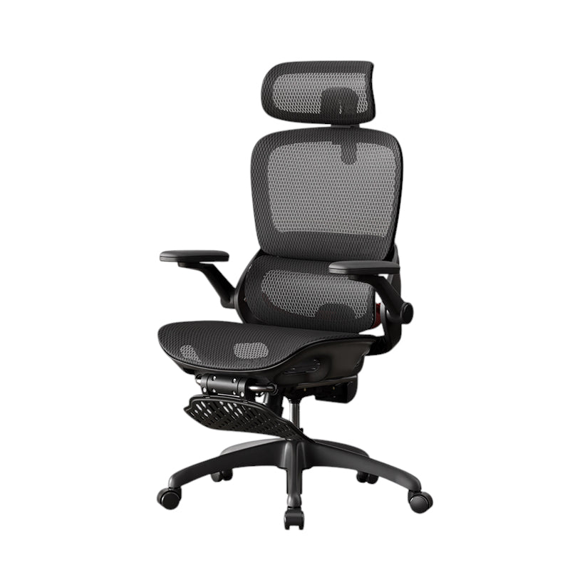Ergonomic Office Chair with Footrest, 360° Swivel, Adjustable Recline and Flip-Up Armrests