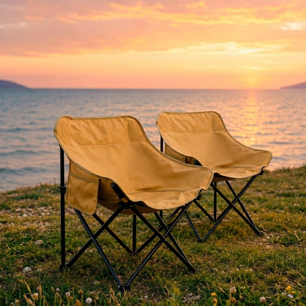Portable Folding Moon Chair Outdoor Camping Lounge Chair with Carry Handle | ArvionFurn