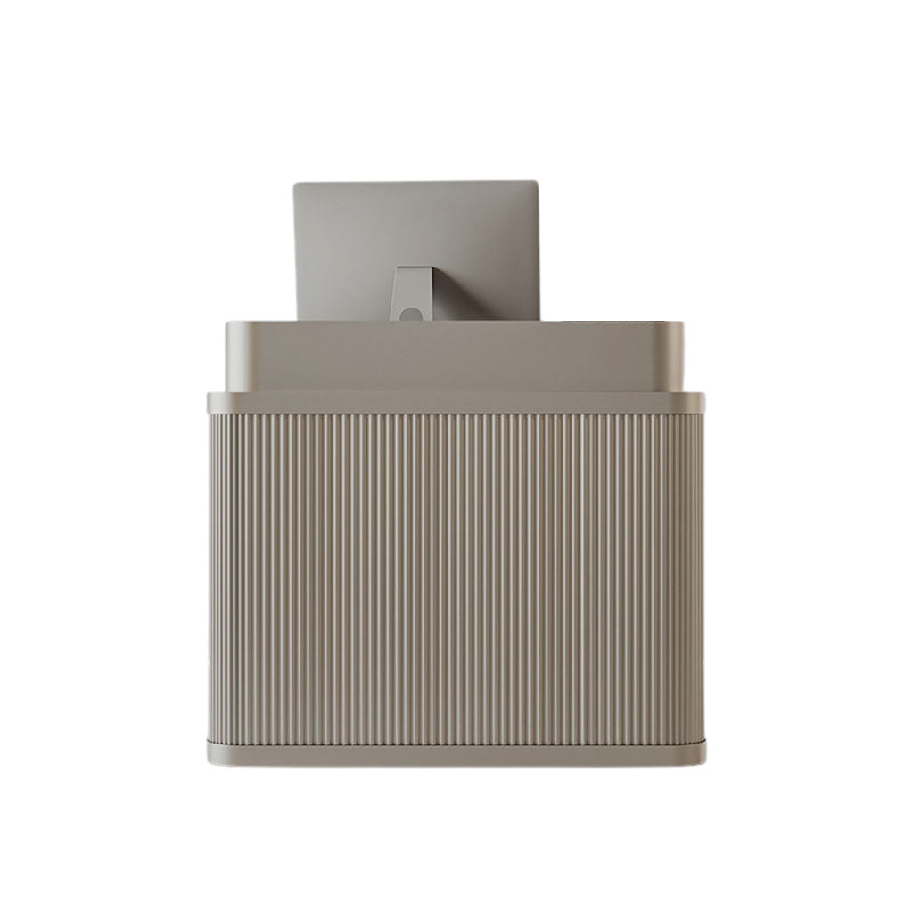 Cream Style Commercial Reception Desk with Carbon Steel Frame & Lockable Drawer | ArvionFurn